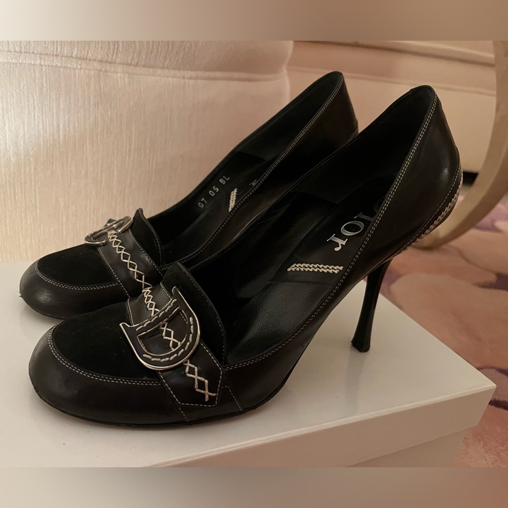 Dior Large CD Schoolgirl Loafer Pumps 🖤 Size 8 1/2 - Picture 6 of 12
